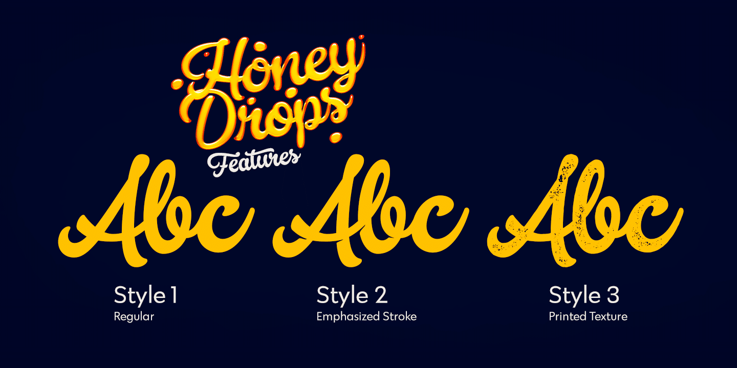 Beispiel einer Honey Drops Drops 1-Schriftart